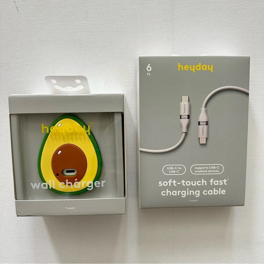 Heyday Avocado Design Wall Charger with USB-C Cable